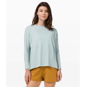 Lululemon Back In Action Long Sleeve Shirt Blue Size 18